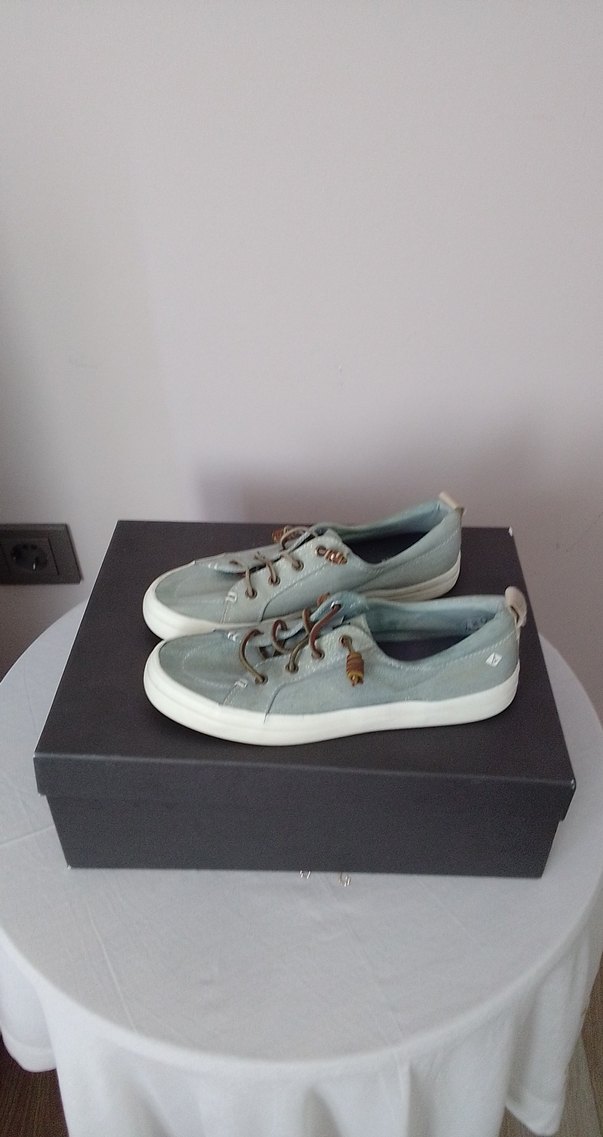 Mavi Denim Düğmeli Kadın Günlük Spor Ayakkabı - Görsel 3