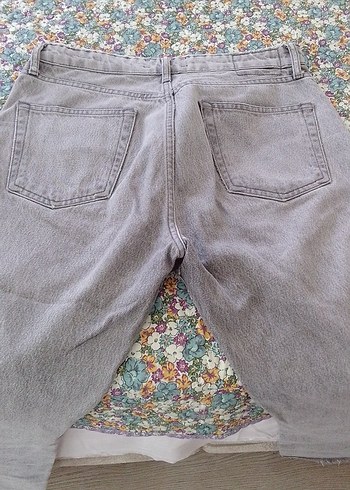 Gri Bol Kesim Kadın Denim Pantolon - Görsel 8