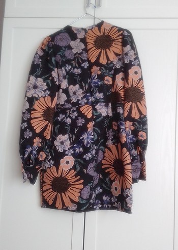 Çiçek Desenli Uzun Kollu Elbise - Görsel 11