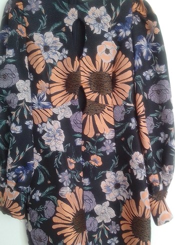 Çiçek Desenli Uzun Kollu Elbise - Görsel 9