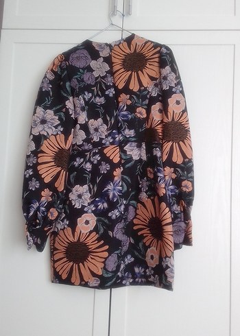 Çiçek Desenli Uzun Kollu Elbise - Görsel 10