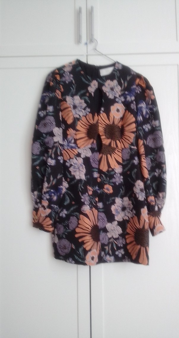 Çiçek Desenli Uzun Kollu Elbise - Görsel 4