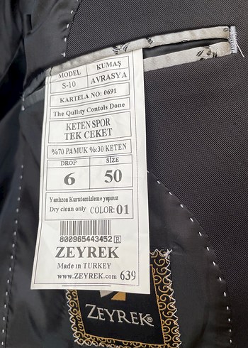 50 Beden siyah Renk Ofis Takım Elbise Ceketi 50 Beden