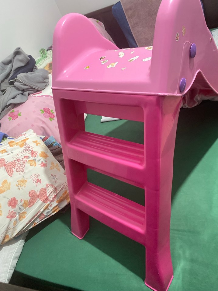 Pembe Unicorn Desenli Çocuk Kaydırağı - Görsel 4