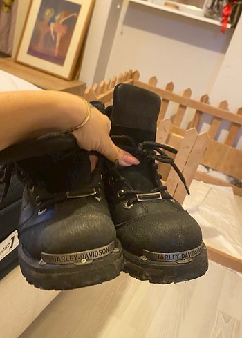 Siyah Erkek Harley Davidson Bot - Görsel 5
