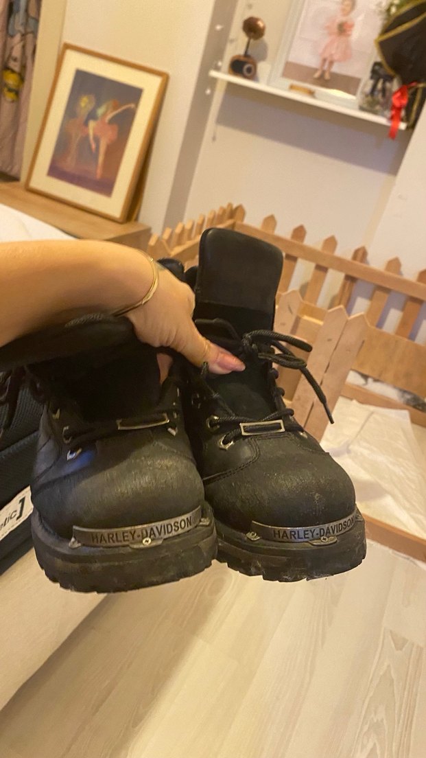 Siyah Erkek Harley Davidson Bot - Görsel 5