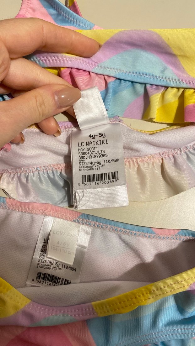 Kız Çocuk Renkli Bikini Takımı - Görsel 2