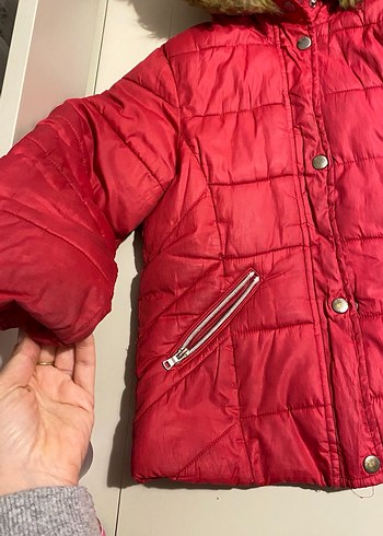 Kürklü Kapüşonlu şişme Mont - Görsel 2