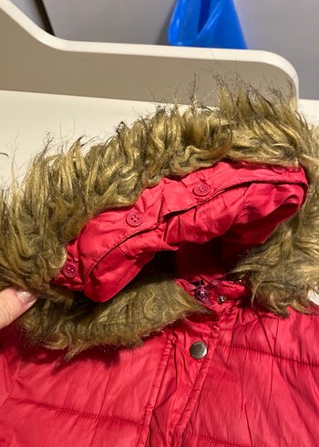 Kürklü Kapüşonlu şişme Mont - Görsel 5