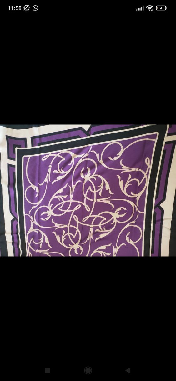 Levi d'or Mor Dantel Detaylı Kadın %100 twill İpek eşarp - Görsel 5