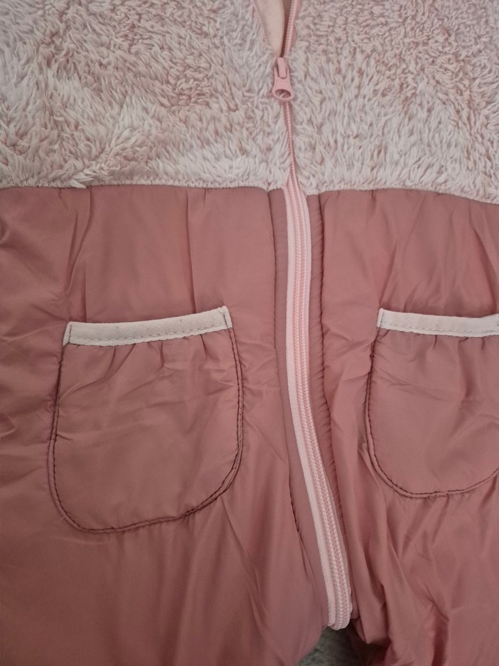 Pembe Peluş Detaylı Bebek Kız Tulumu - Görsel 3