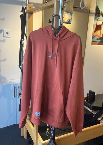 Kiremit Kapüşonlu Oversize Sweatshirt