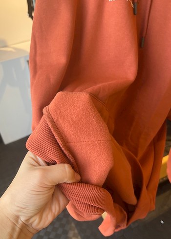 l Beden Kiremit Kapüşonlu Oversize Sweatshirt