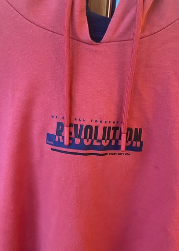 l Beden bordo Renk Kiremit Kapüşonlu Rahat Kesim Sweatshirt