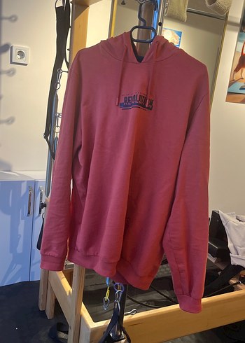 Kiremit Kapüşonlu Rahat Kesim Sweatshirt