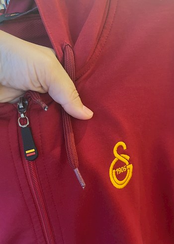 s Beden Kırmızı GS Fermuarlı Uzun Kollu Kadın Ceket