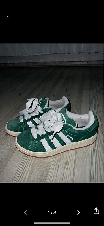 39,5 Beden yeşil Renk Adidas campus