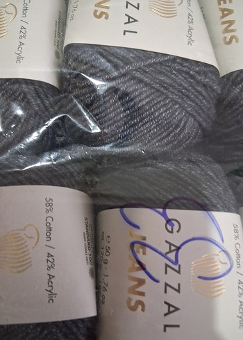  Gazzal Jeans Pamuklu İplik Seti Antrasit 10 adet