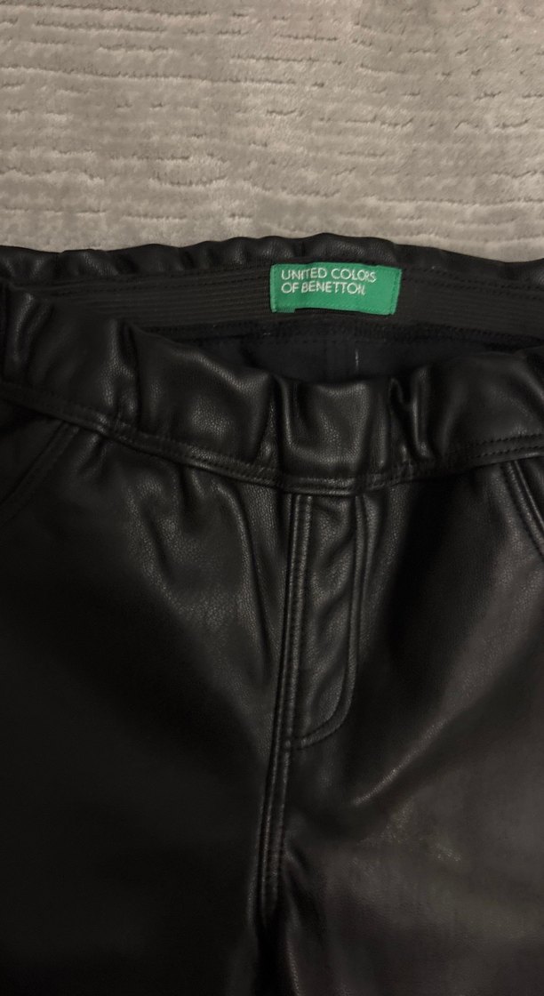 Kız Çocuk Siyah Deri Kemerli Tayt - Görsel 2