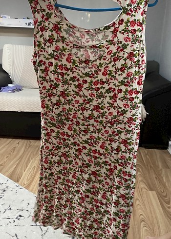 Çiçek Desenli Midi Bohem Elbise - Görsel 2