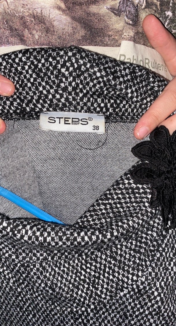 Gri Örme Yılan Desenli Midi Elbise - Görsel 4