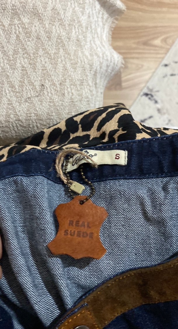 Düğmeli Koyu Mavi Kadın Midi Kot Etek - Görsel 3