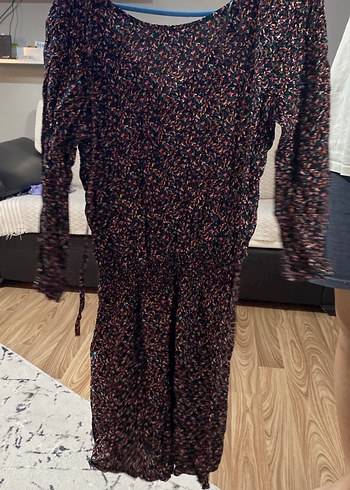 Uzun Kollu Bohem Midi Elbise - Görsel 3