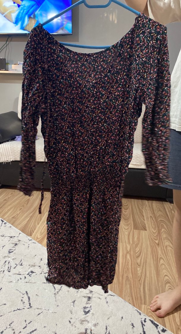 Uzun Kollu Bohem Midi Elbise - Görsel 3