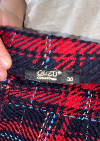 Kadın Kırmızı Ekose Mini Etek - Görsel 3