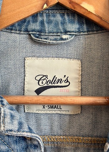 xs Beden Düğmeli Mavi Denim Kadın Ceket