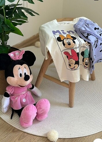 Zara Minnie Mor Şortlu Takım orjinal Marka 