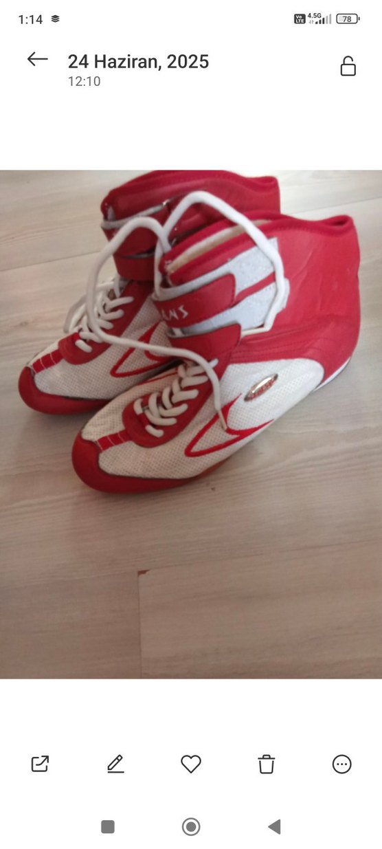 Kırmızı Erkek Güreş Ayakkabısı Velcro - Görsel 2