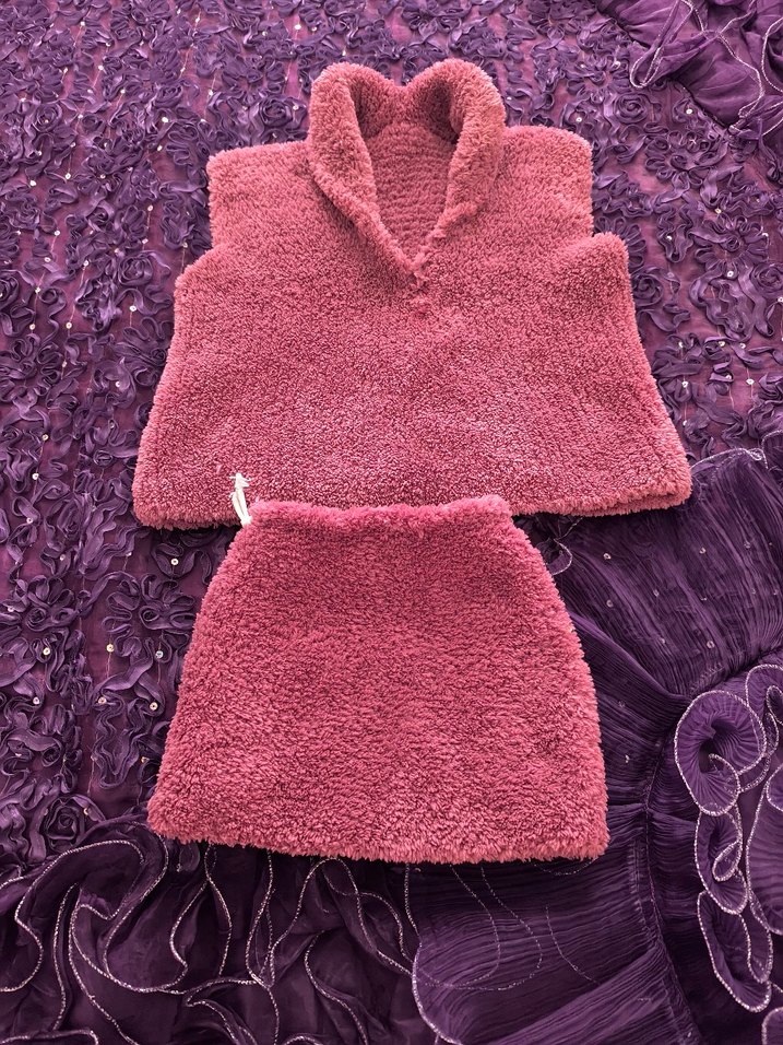 Bordo Kız Çocuk Triko Pelerin - Görsel 2