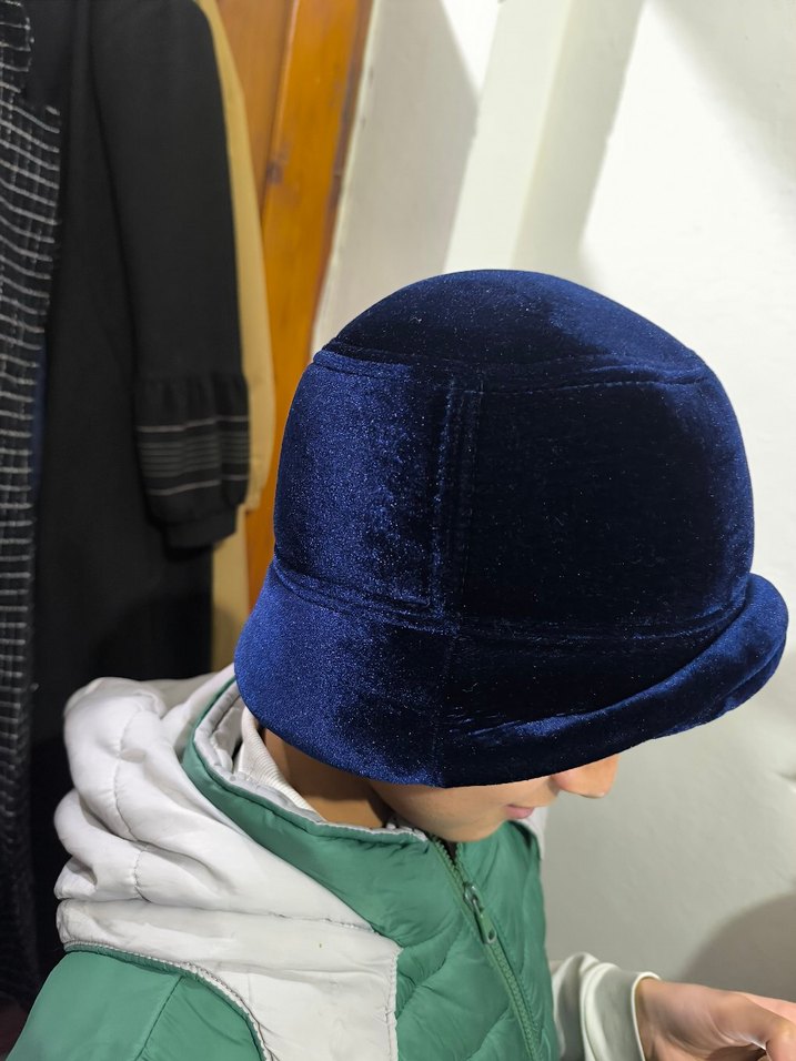 Kadın Lacivert Polar Şapka Velcro - Görsel 2