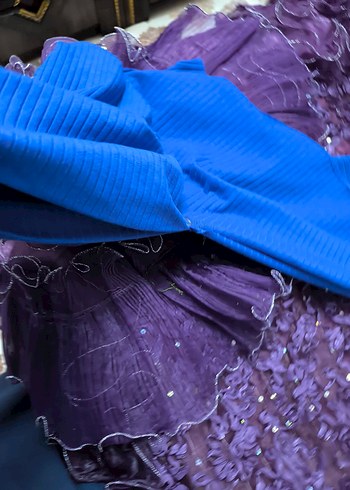 Mavi Piliseli Kadın Tesettür Şal - Görsel 2