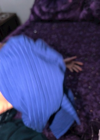 Mavi Piliseli Kadın Tesettür Şal - Görsel 3