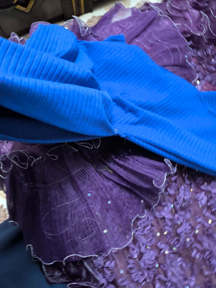 Mavi Piliseli Kadın Tesettür Şal - Görsel 2