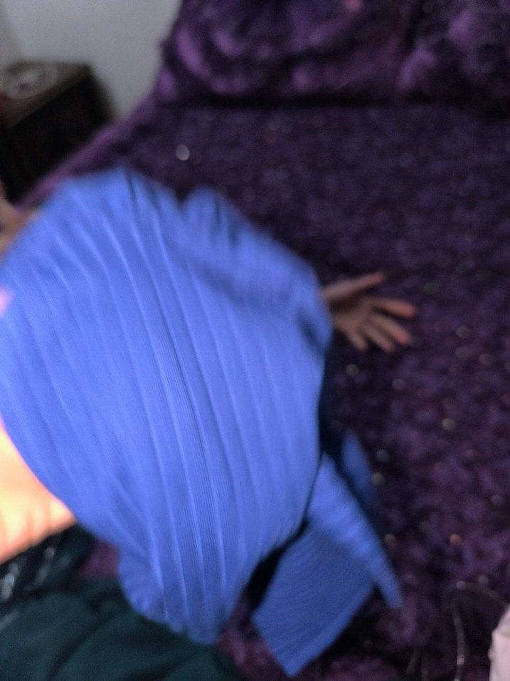 Mavi Piliseli Kadın Tesettür Şal - Görsel 3