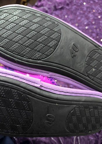 Mor Nakışlı Kadın Ev Terliği - Görsel 2