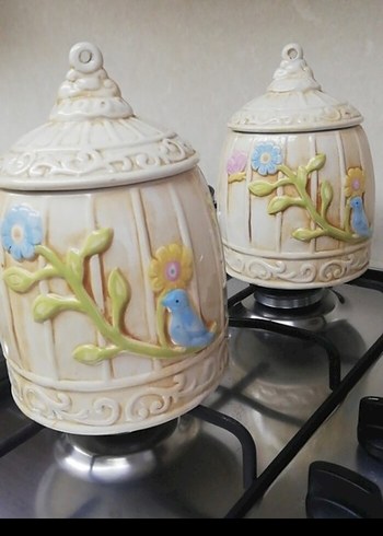 Pastel Renkli Beyaz Seramik Baharatlık Seti