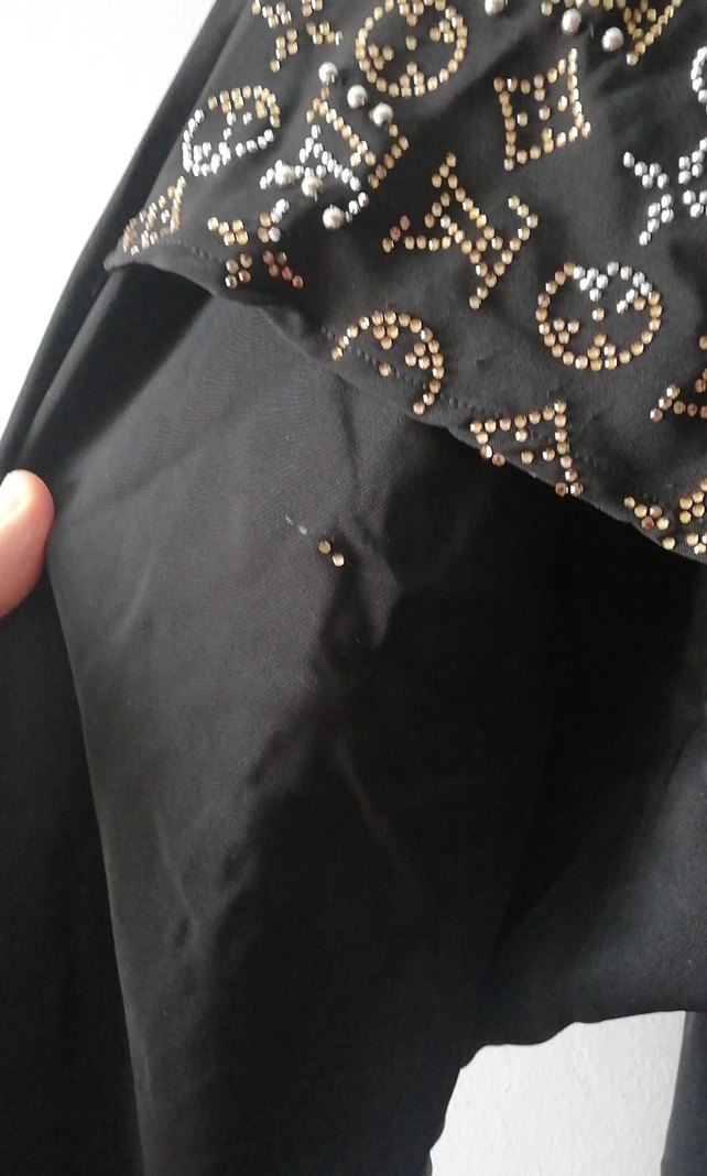 Uzun Kollu Siyah Bohem Nakışlı Elbise - Görsel 3