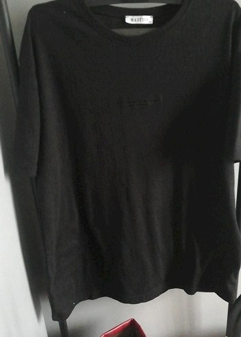 Siyah Keten Erkek Tişört Loose Fit - Görsel 2