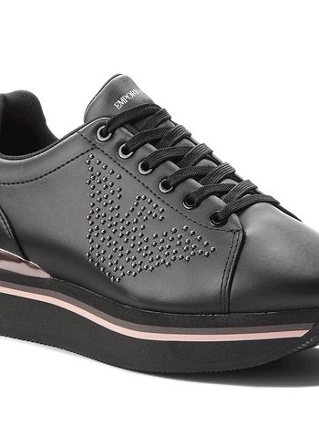 Emporio Armani Siyah Deri Sneaker