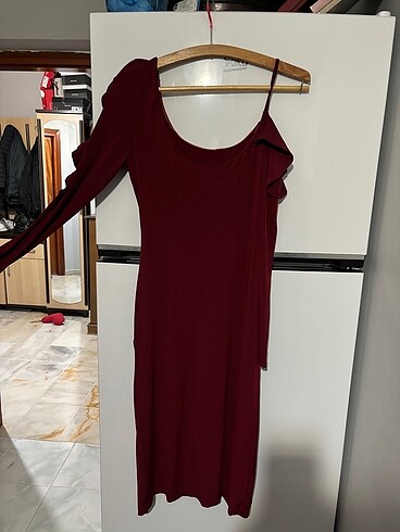 42 Beden Trendyol bordo elbise