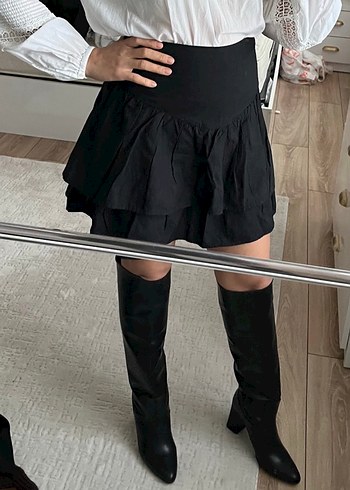 Siyah Deri Dizüstü Topuklu Kadın Çizme - Görsel 2