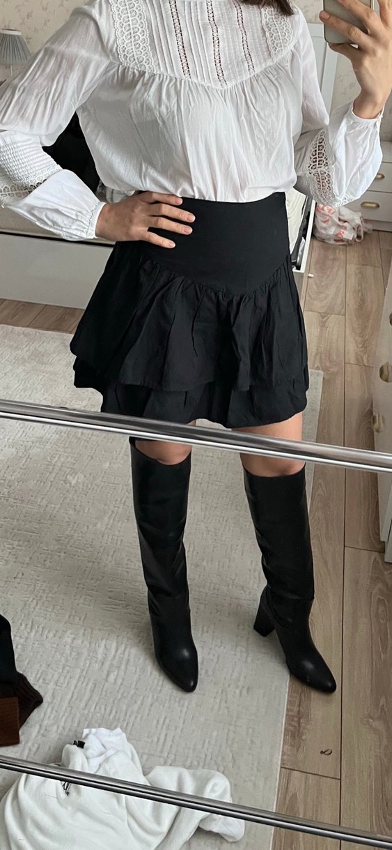 Siyah Deri Dizüstü Topuklu Kadın Çizme - Görsel 2