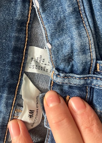 Düğmeli Mavi Bol Kesim Kadın Kot Pantolon - Görsel 3