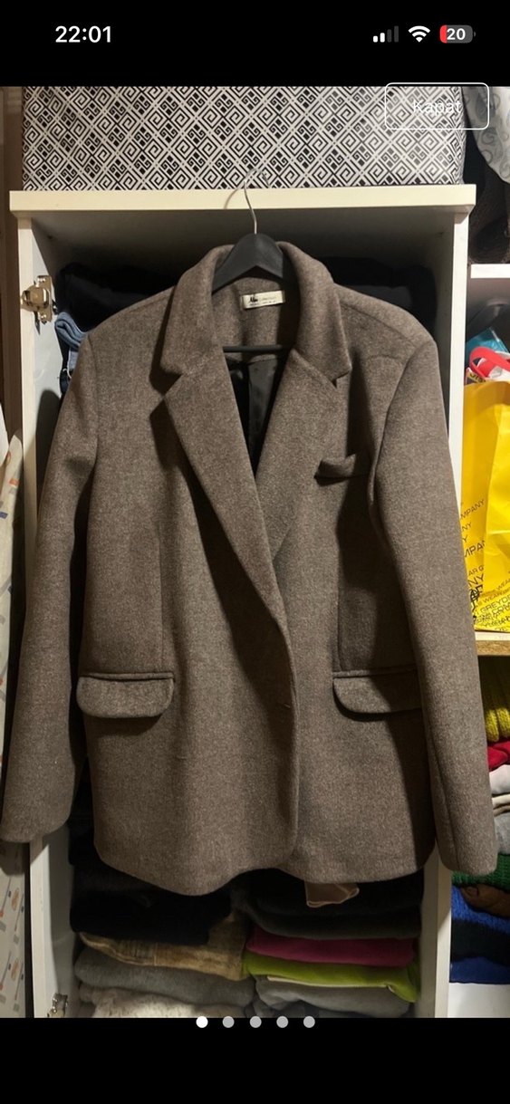 Kahverengi Kadın Midi Blazer Ceket - Görsel 2