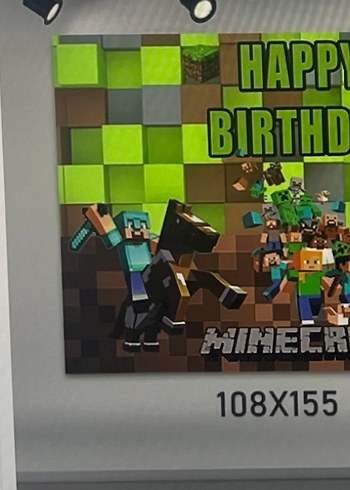 Minecraft Doğum Günü Temalı pankart 108*155 - Görsel 2