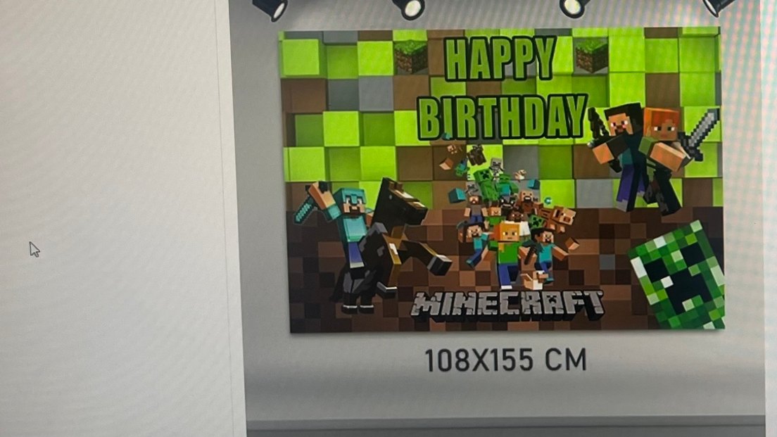Minecraft Doğum Günü Temalı pankart 108*155 - Görsel 2